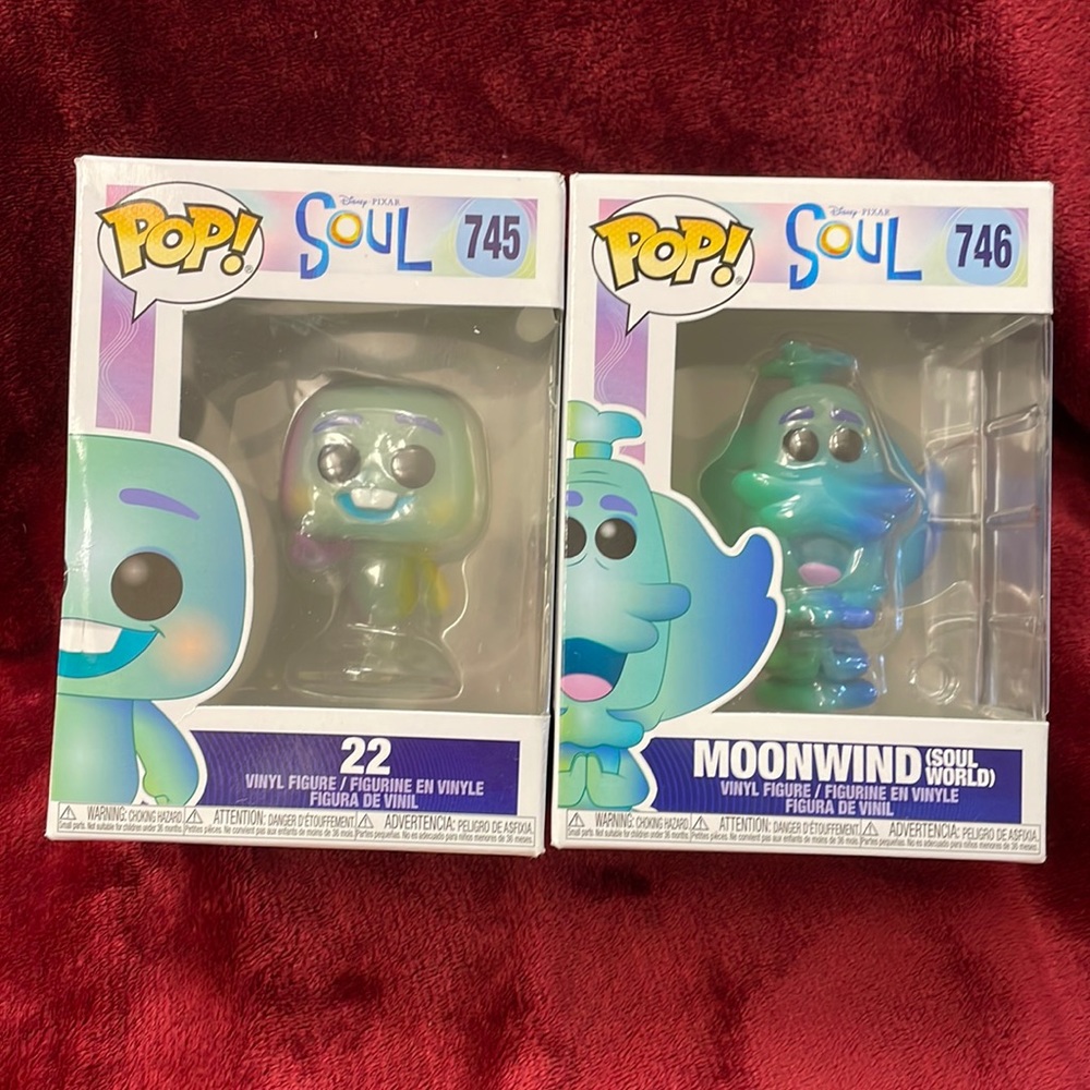 Funko Pop! Disney Pixar Soul '22' #745 & 746 Moonwind Vinyl Figure In Box